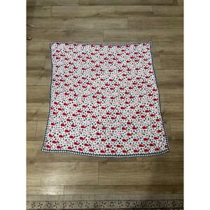 Vineyard Vines Target Baby Blanket Red Whale Blue Stars Gingham Trim Muslin